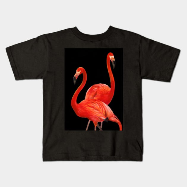 Two In Red Kids T-Shirt by animalpaintings